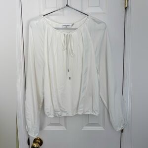 Calvin Klein Cream Long Sleeve Blouse
